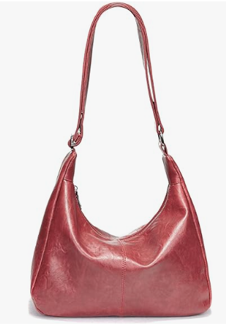 Hobo Bags for Women, Ultra Soft Foldable Vegan Leather Shoulder Handbag, Stylish Slouchy Tote Purses