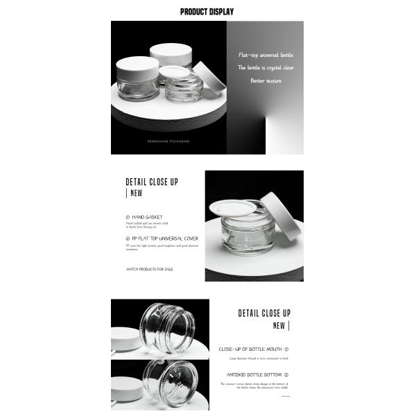 Стеклянный опарник сливк упаковывая опарникы сливк 20g 30g косметические стеклянные для контейнера увлажнителя