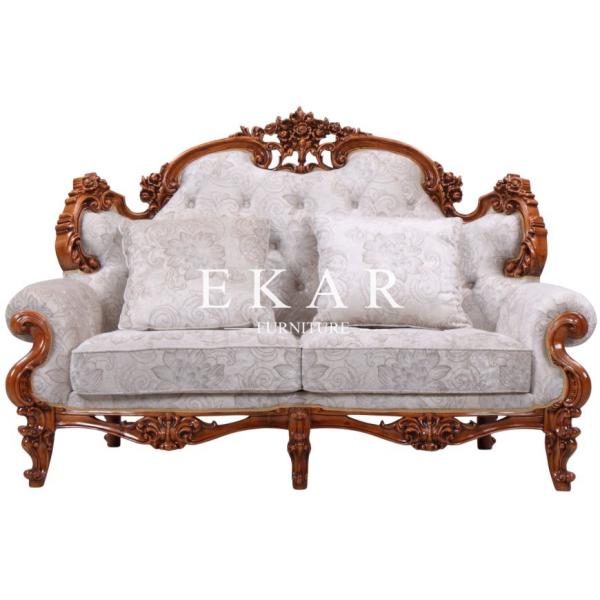 Classic Wooden Fabric Sofa Design, Living Room Sofa