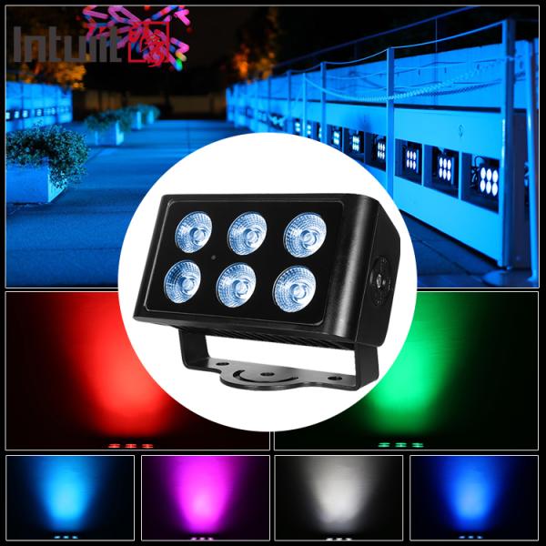 Outdoor 6x5W RGBW 4in1 LED Flood Light IP65 Waterproof DMX512 Architectural Wash Light Wall Washer for Building Garden Facade