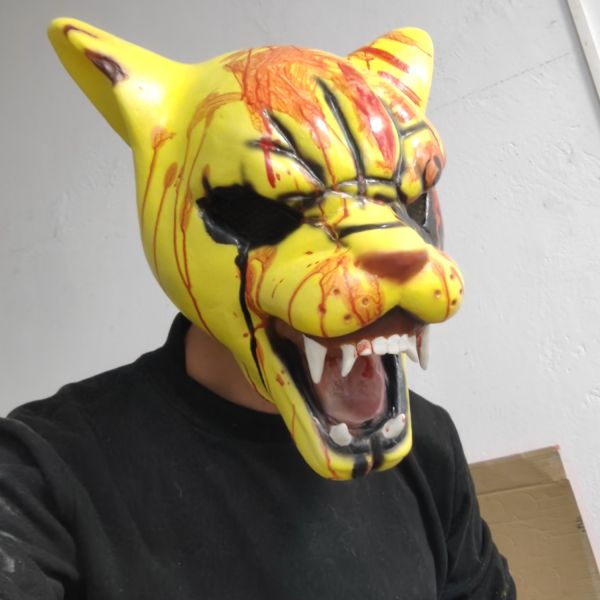 Creepy Cat Mask with Terrifying Design Premium Latex Material and Full Head Coverage for Halloween
