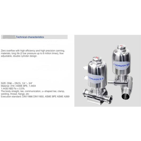 316L SS Прямая застежка Санитарный диафрагматический клапан с приводом из нержавеющей стали