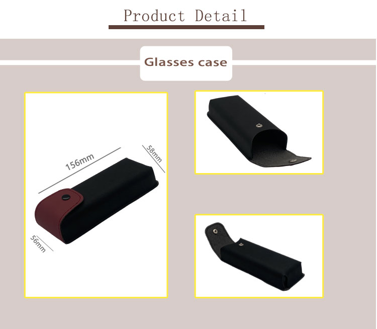 Черный красный кожаный случай Eyewear для зрелищ и солнечных очков