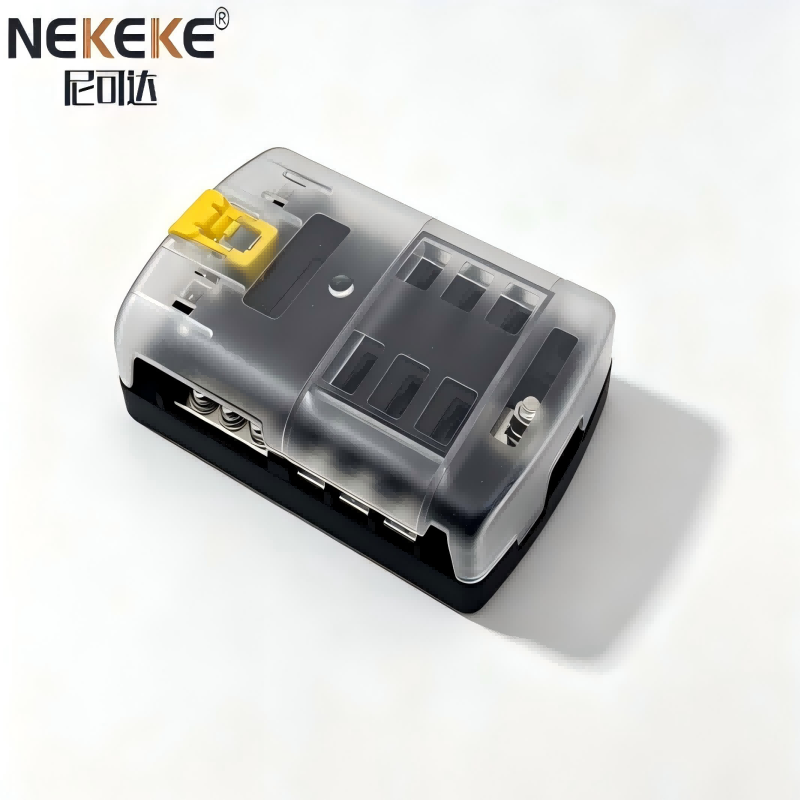 6 Way Blade Fuse Holder Negative Bolck Box With LED Light And Cover Screw Terminal