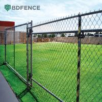 8 Ft Chain Link Fence PVC Coated Black Vinyl Cyclone Iron Wire Mesh Metal Fence For Outdoor Garden Fencing Panel