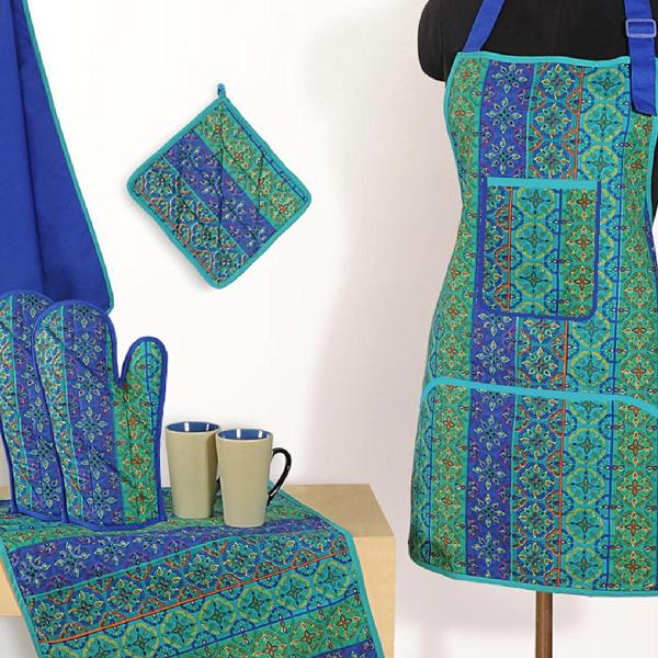 Ladies Apron, Adult Apron, Blue Kitchen Apron, Full Cooking Apron, Kitchen Apron, Floral Apron, Gift For Her, Full Apron