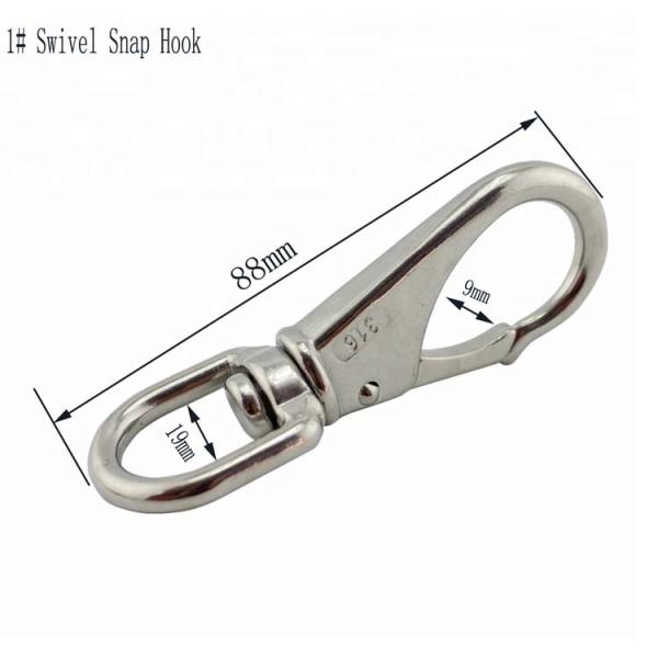 Polished Finish Stainless Steel Key Chain Hook Dog Leash Swivel Carabiner Snap Hook