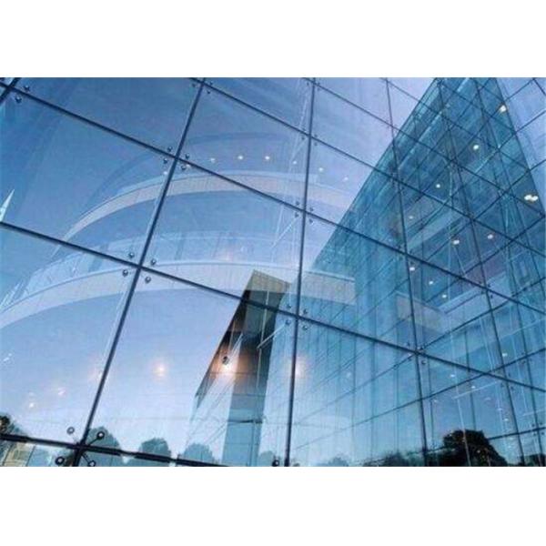 Bulletproof Lake Blue Reflective Glass , Tinted Reflective Glass For Windows and Doors Construction
