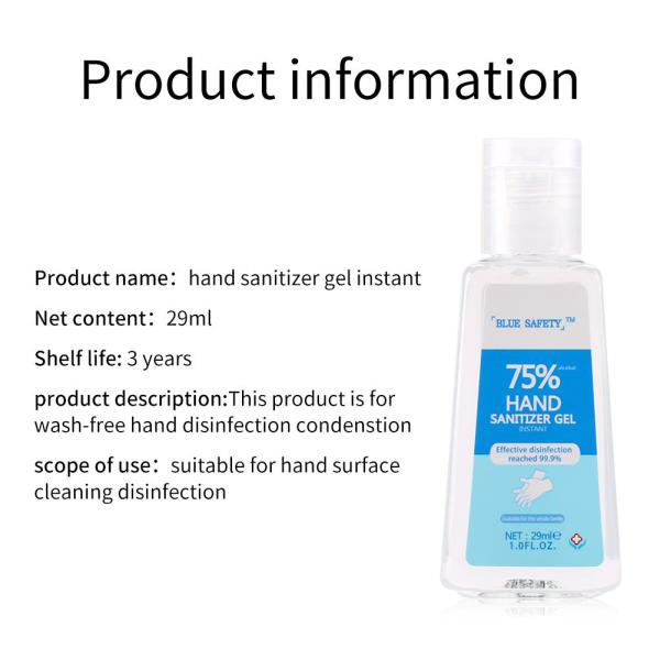 29ml Antiviral Hand Gel 75 Percent Alcohol Portable Disinfection Sanitizer