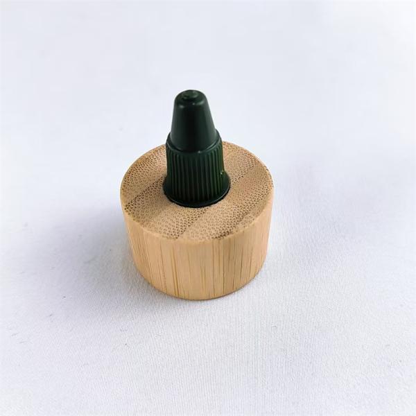 24/410 28/410 Disc Top Caps with Bamboo Collar for Lotion and Cosmetics