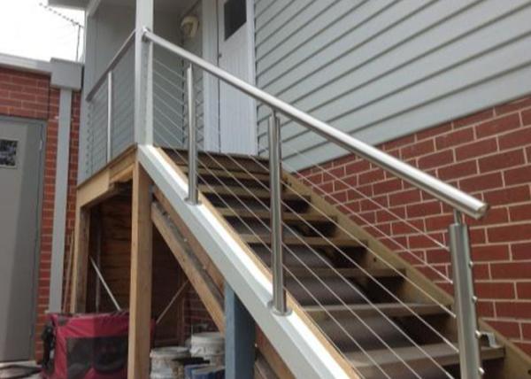 Low Hardness Stainless Steel Pipe Railing , Steel Pipe Handrail For Bridge / Road / Factory