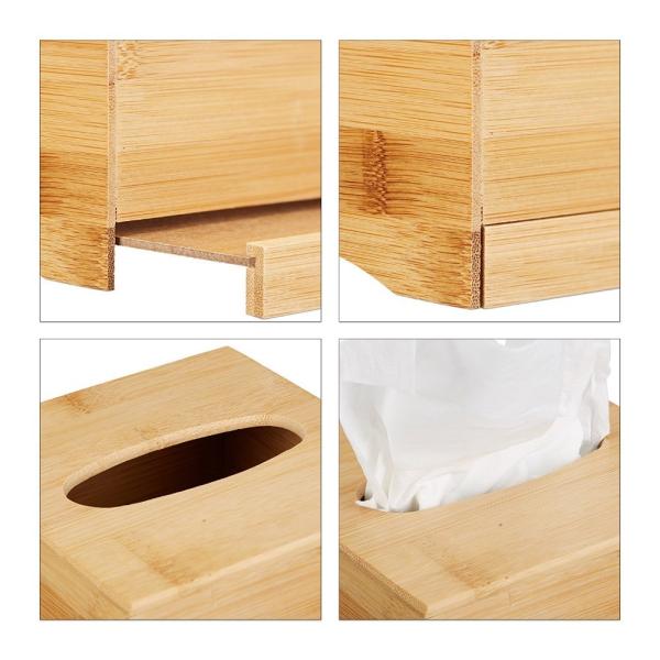 Bathroom Wooden Tissue Holder Square Tissue Box Easy Cleaning FDA Approved