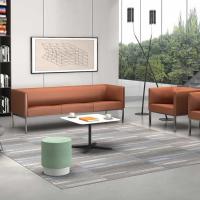 Ensemble de canapé en cuir d'angle orange tissu de flexibilité modulaire 1 2 3 places
