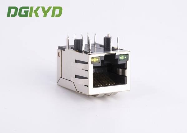 Rede RJ45 Jack With Filter modular do PWB, diodo emissor de luz Tab Down Side Entry HR911103A