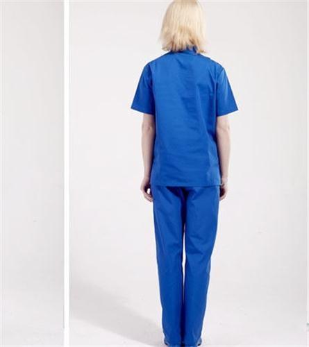Stand Collar Scrubs Medical Uniforms , Short Sleeve Cotton Green Surgical Gown