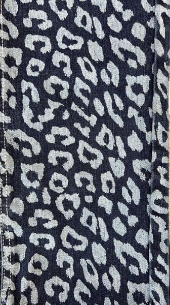 Organic Leopard Print Denim Fabric For Garment Making 160cm