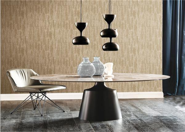 Simple Plain Embossed Wallpaper Moisture Proof For TV / Sofa Backgroud
