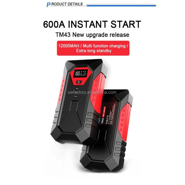 Multi-Function Portable Car Jump Starter Power Bank 20000mAh Lead-Acid Battery for Emergency Booster and Flashlight