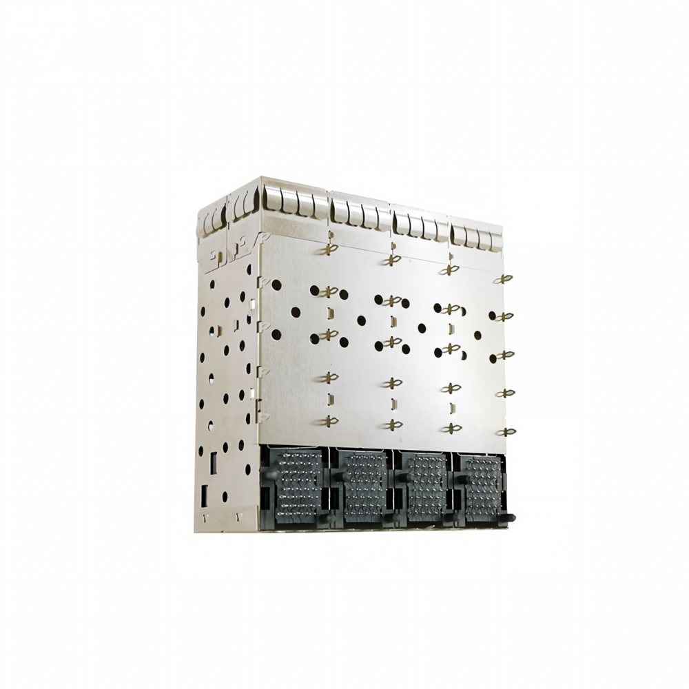 8-Ports 160pin SFP+ Press-Fit Small Form-factor Pluggable (SFP+) Connector Matrix Configuration 2x4 Port W/o Light Model