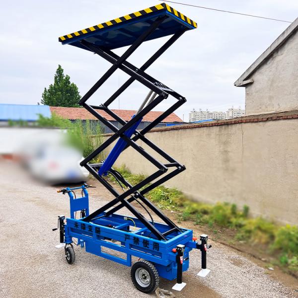 4m Hand Push Mobile Scissor Lift Platform AC Power Aerial Scissor Type Lift Tables