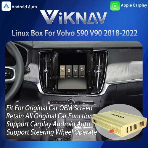 ViKNAV Linux Interface Box for  S90 V90 2018-2022 with Wireless CarPlay