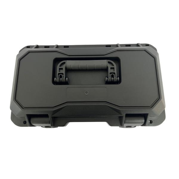 Mallette à outils en plastique dur avec dimensions extérieures de 406*236*206mm, dimensions intérieures de 370*170*160mm et un poids de 2,2 kg pour une utilisation polyvalente