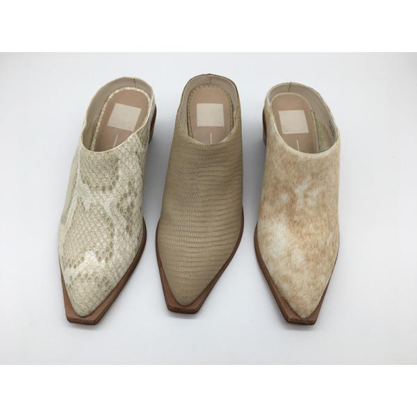 OEM Womens Leather Dress Shoes Closed Toe Pointed Toe Brown ROHS