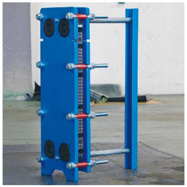 Semi-welded plate heat exchanger for heating and corrosive medium cooling