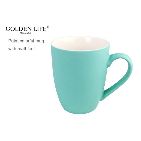 11OZ Matt Color with Green Light Blue Purple Pink Bollet Mug Custom Coffee Mugs