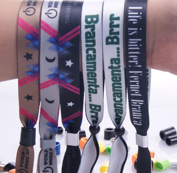 Adjustable Custom Sports Bracelets Polyester Fabric Woven Custom Silicone Bracelets