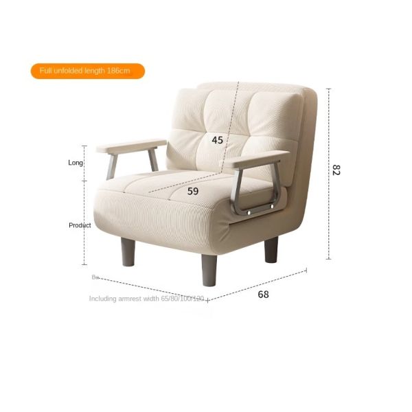 Vintage Multi-functional Foldable and Extendable Sofa Bed Three Modes Leisure Sofa Chair Single Cloud Sofa Bed for Living Room
