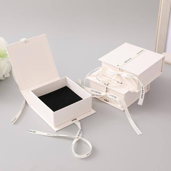 NECKLACES Custom Made Closure Lid Eco Cardboard Foldable Small Jewelry Gift Paper Box With Ribbon
