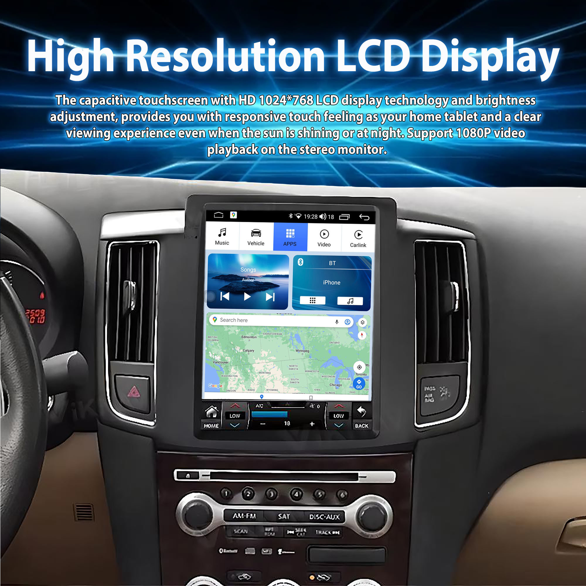 2008-2012 Nissan MAXIMA Double Din Bluetooth Head Unit Автомобильная стереозамена