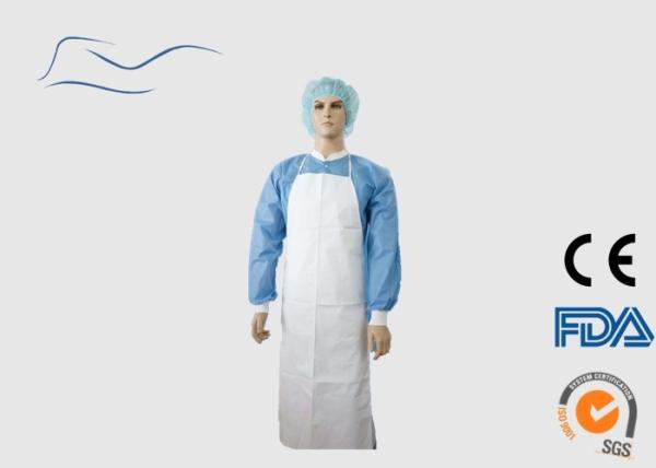 Microporous Disposable Plastic Aprons Chemical Resisitant White Color