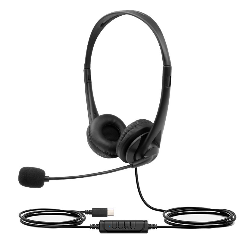 JTY-430 professional call center earphones with microphone, multiple plugs USB/Type-C/3.5mm wired earphones, comfortable to wear earphones, suitable for online learning and business conference calls