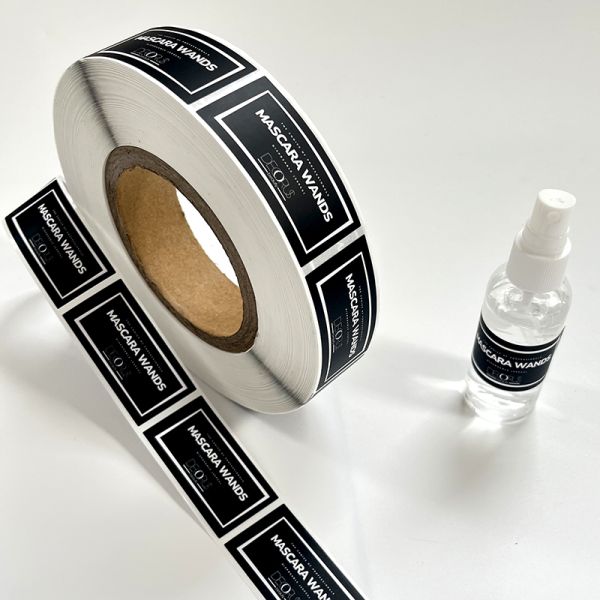 Custom Rectangle Size Printed Black Waterproof Face Serum Lip Oil Roll 10ml Vinyl Material Private Label Minimum Order 500pcs