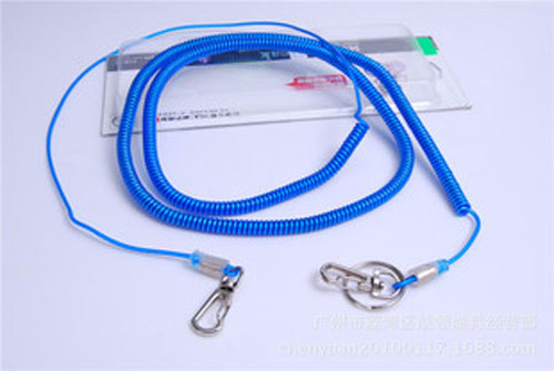 15metre transparent blue plastic spiral coil chain stainless steel wire inside strong coil