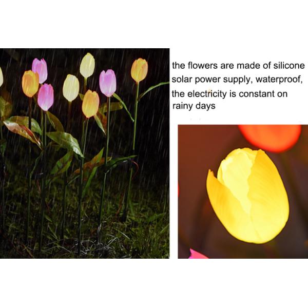 Solar Silicone Tulip Lights ground decoration lawn lamp