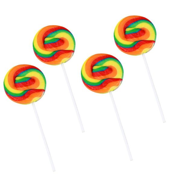 Custom Handmade Rainbow Colored Lollipops Fruity Hard Candy For Christmas