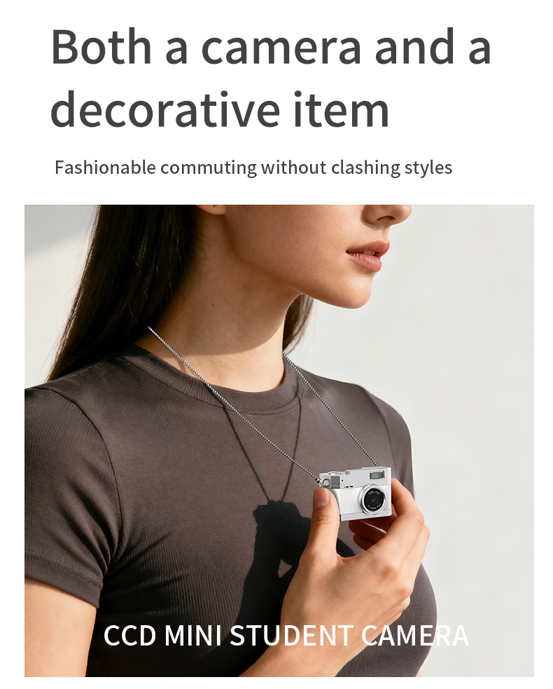 DLC 1080P HD Neck-Wearable Mini Camera - Flip Rotatable Lens, Flash & Filters & Selfie, Portable Fashion Accessory Camera