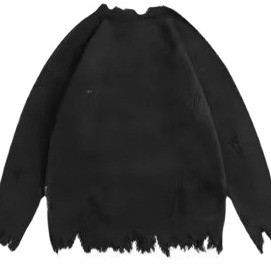 Men's Standard Thickness Round Neck Knitwear Coat with Letters Loose Fit Sweater