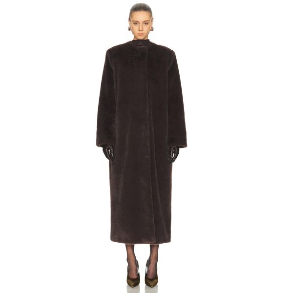 Minimalist Elegant Small Round Collar High-quality Long Faux Fur Coat