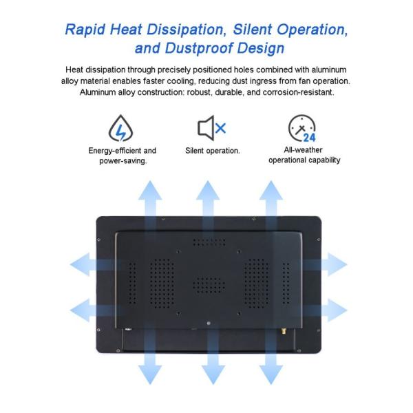 27 pulgadas IP65 impermeable 300 nits alta luminosidad pantalla LCD de metal incrustado pantallas industriales