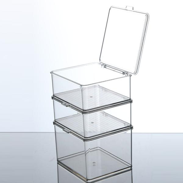 Clear Stackable Storage Bins With Lids, Large Plastic Containers With Handle For Pantry Organizer And Storage,Perfect For Bathroom,Cabinet,Kitchen,Fridge,Closet Organization