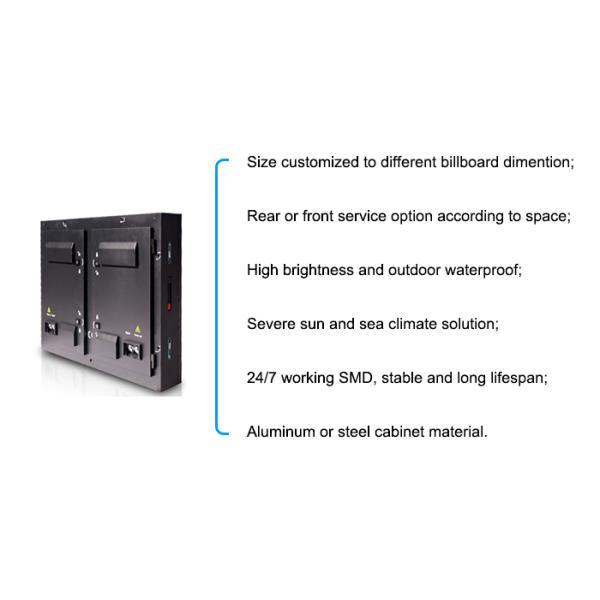 Commercial P8mm Outdoor Fixed LED Display Billboard 6500 Nits IP65 Nationstar Lamp