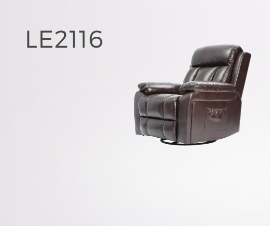 PU Leather Manual Reclining Chair Modern Swivel Stretch Recliner Chair 96x101x102CM