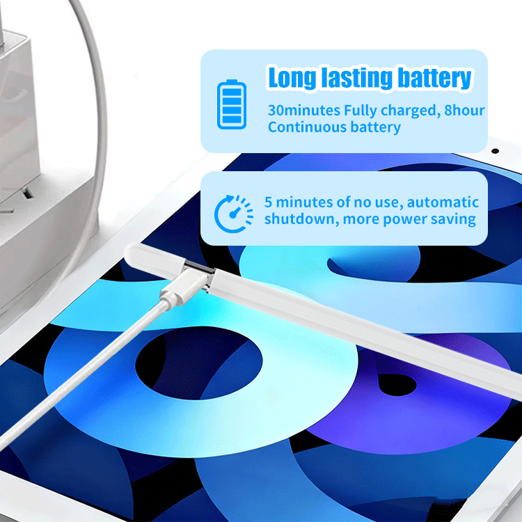 Active Stylus ApplePencil Anti-Touch for 3rd Gen iPad Capacitive Pen with Wireless Magnetic Charging and Type-C Charging
