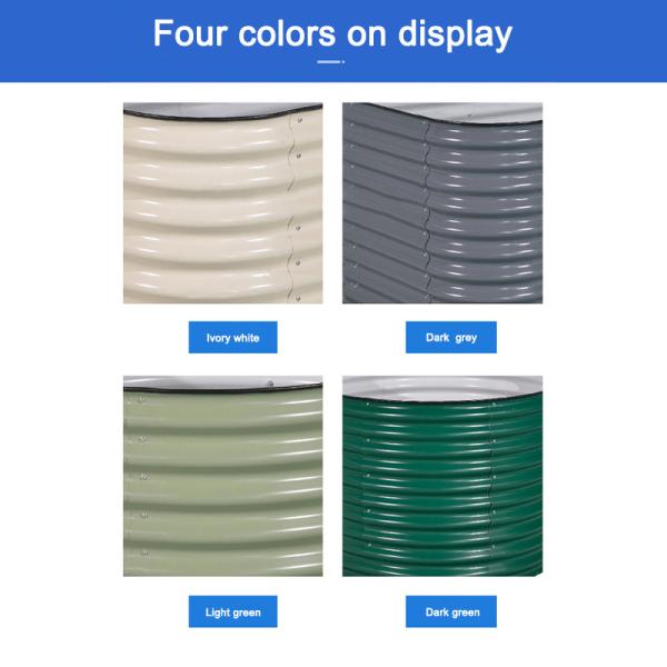Galvanized Steel Raised Garden Bed Kit 3.4*3.4*0.66 FT Metal Planter Garden Boxes Outdoor With Safety Edging And Gloves