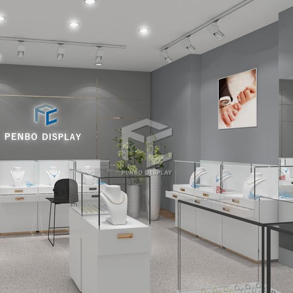 400mm Long Retail Glass Jewelry Shop Furniture 201 304 Stainless Steel