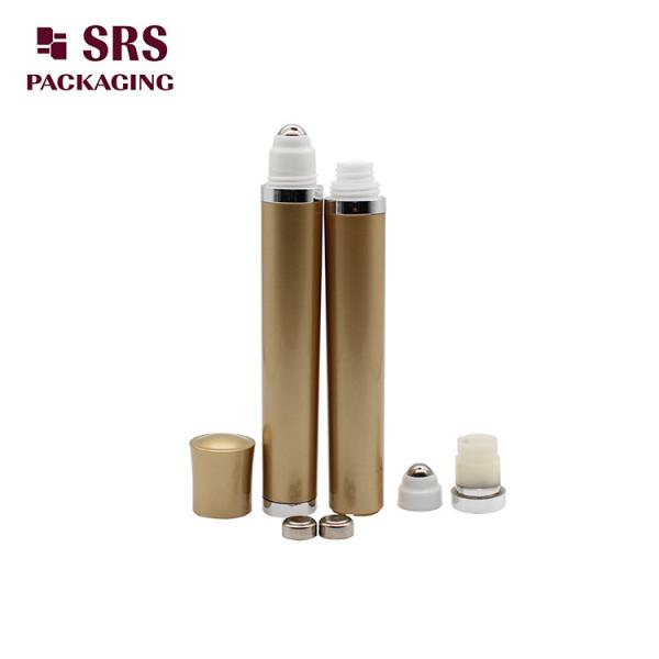 SRS Plastic Gold Color Vibrating Roller Ball Bottle 10ml for Eye Cream